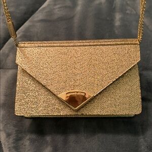 Michael Kors Gold Glitter Clutch